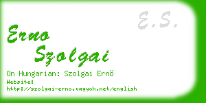 erno szolgai business card